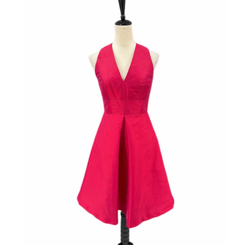 Alfred Sung Adrianna Fuchsia Pink Sleeveless Fit Flare Cocktail Bridesmaid Dress